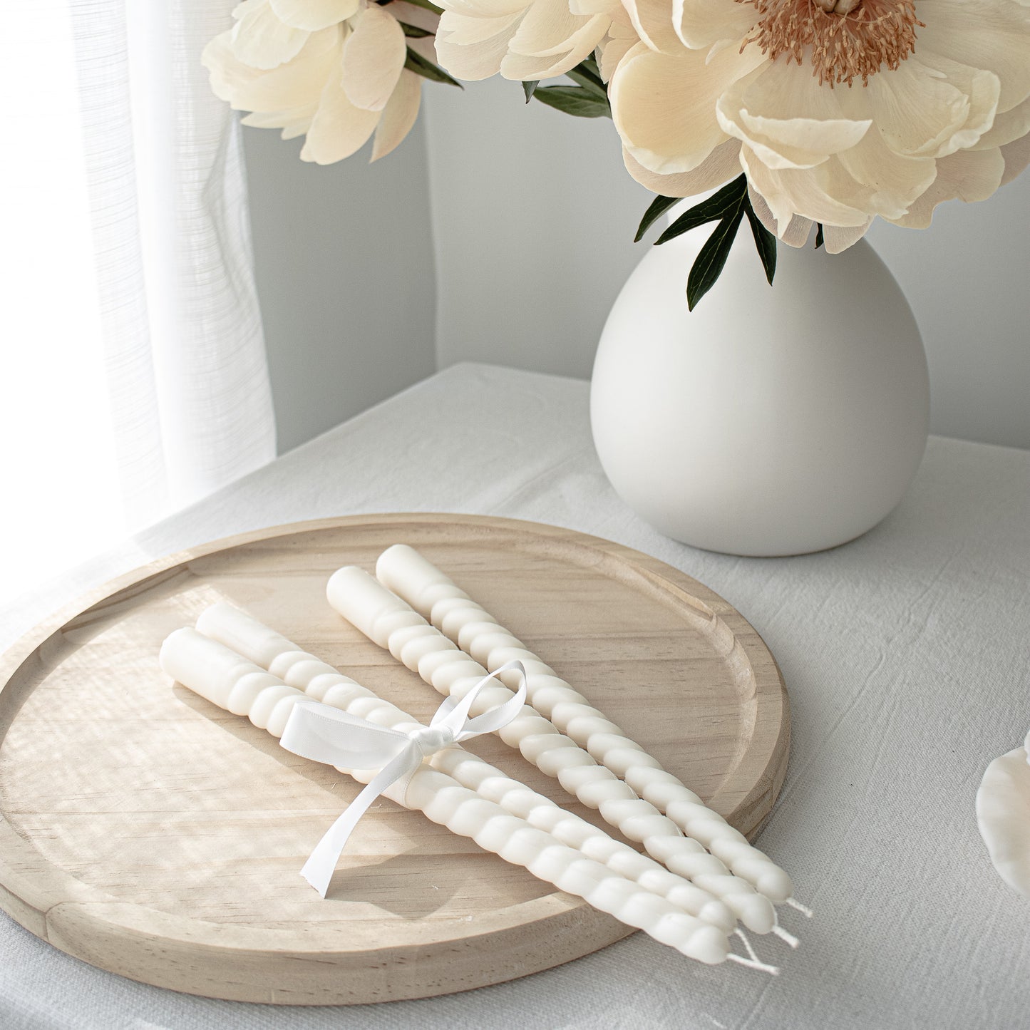 swirl taper candles from soy wax