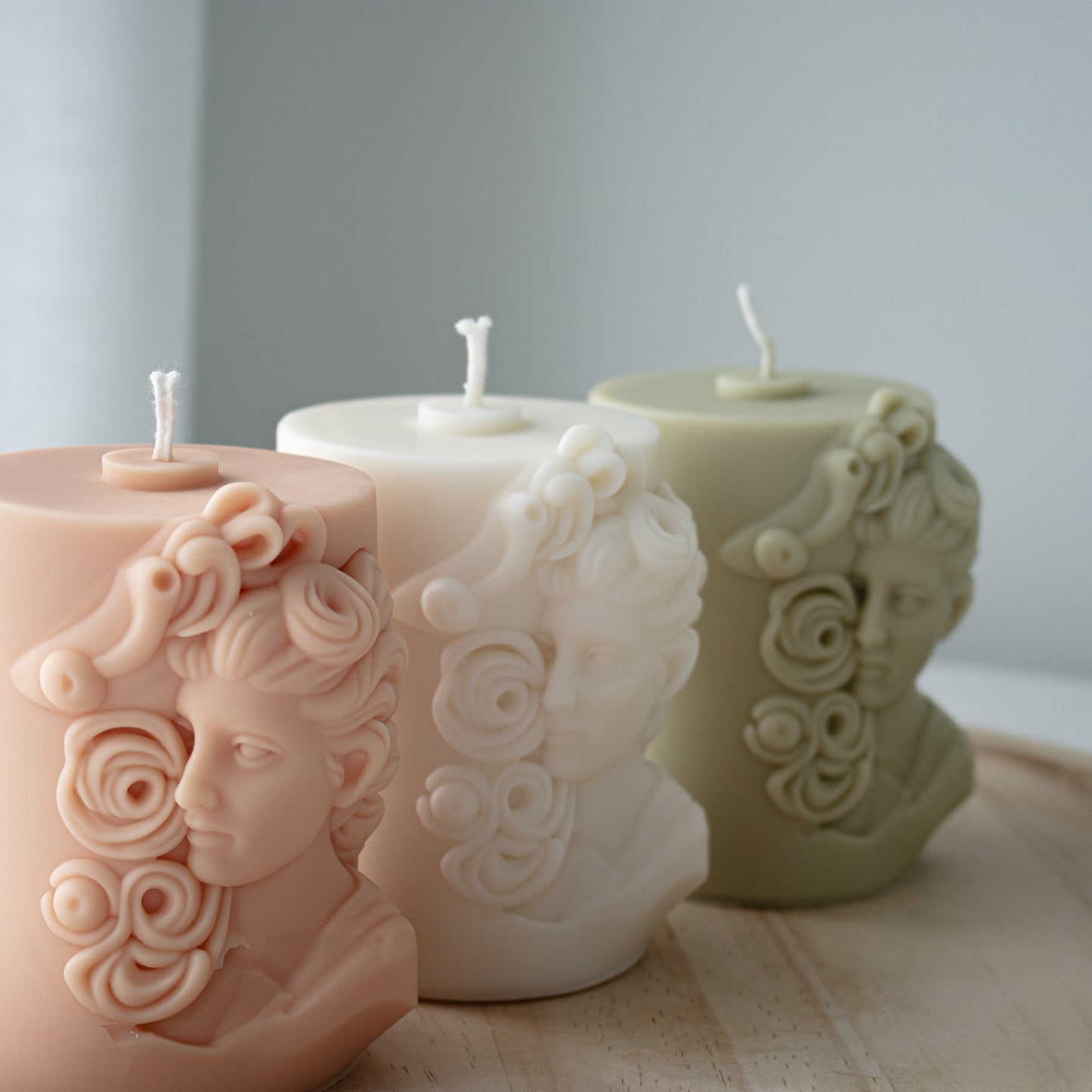 boho minimal greek statue candle