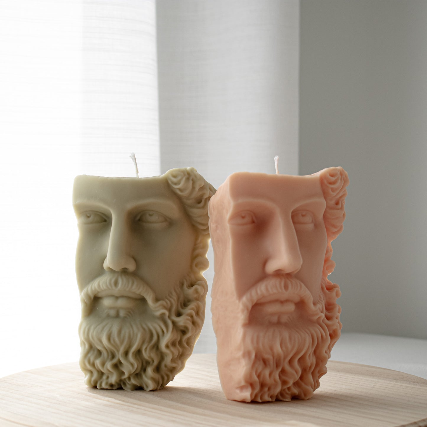 sculptural unscented greek god bust candle
