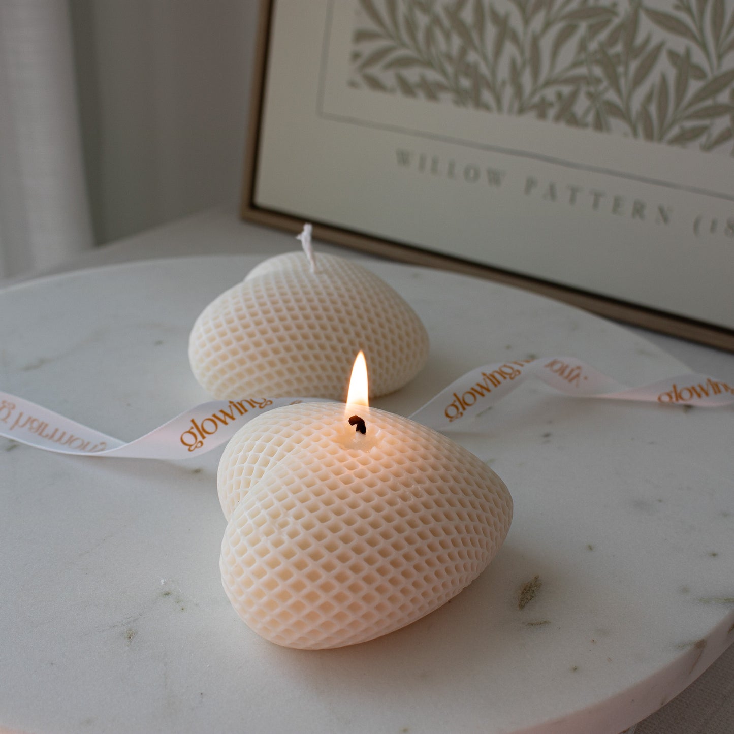 heart gift candle unscented from soy wax