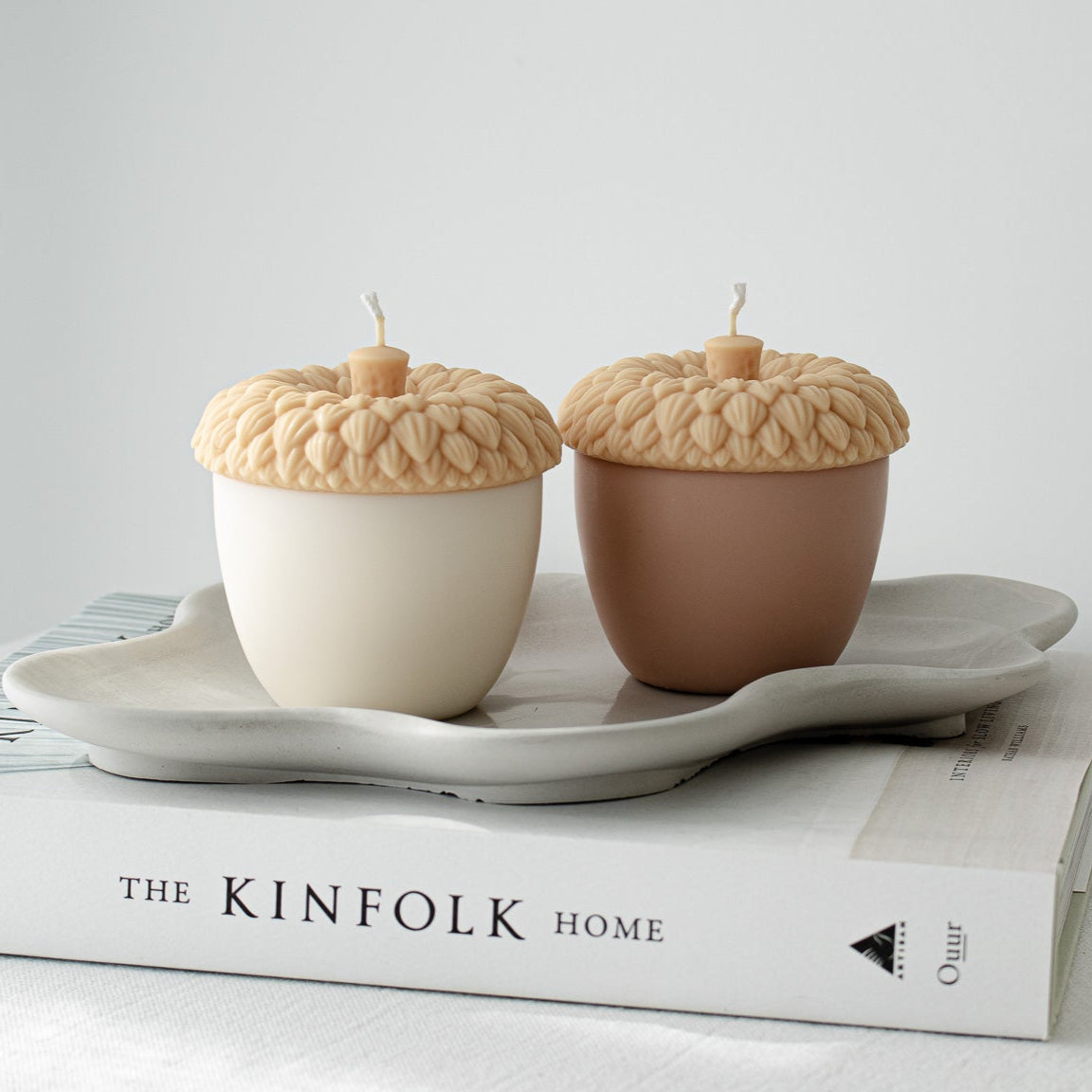 elegant acorn candle for coffee table