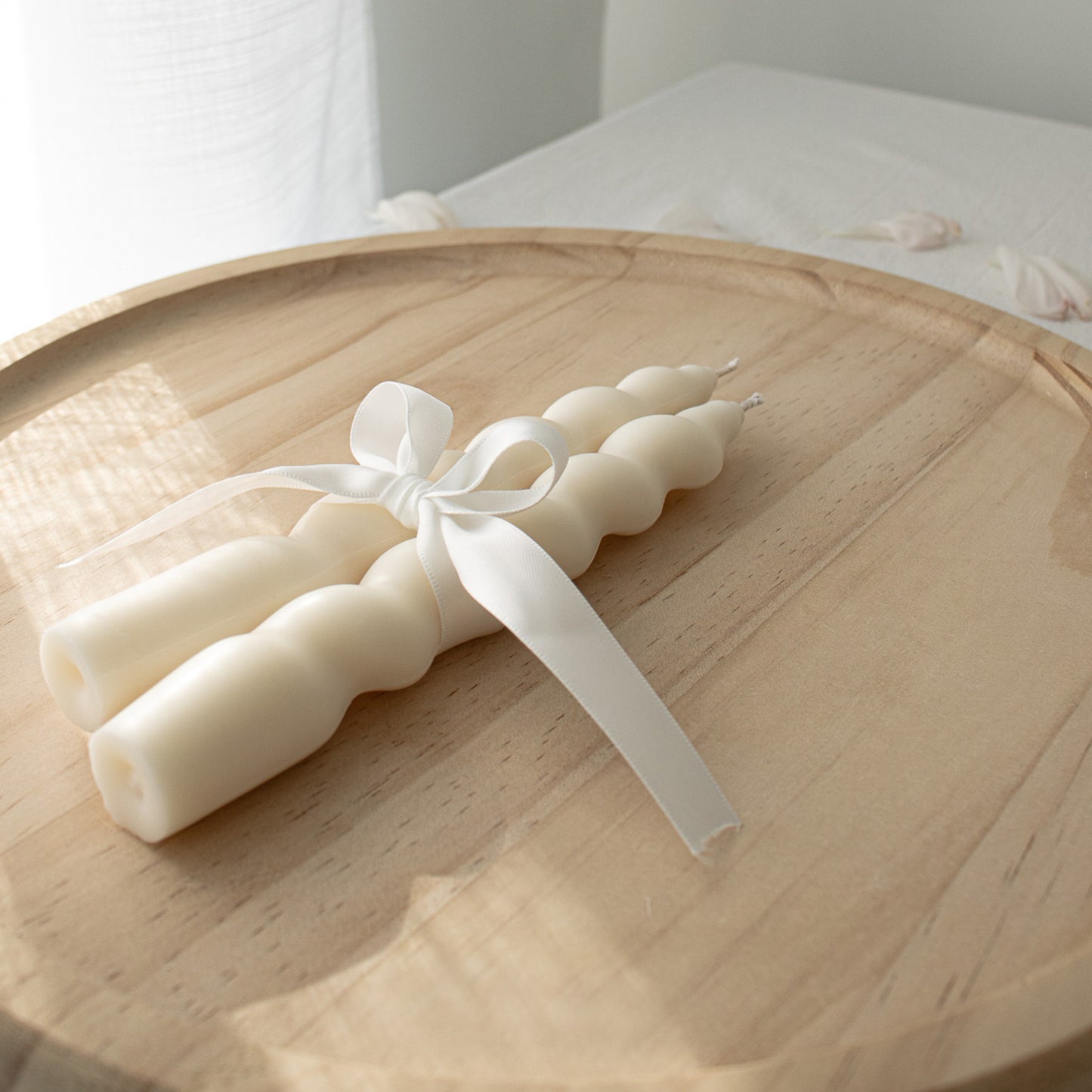 handmade soy twisted taper candles