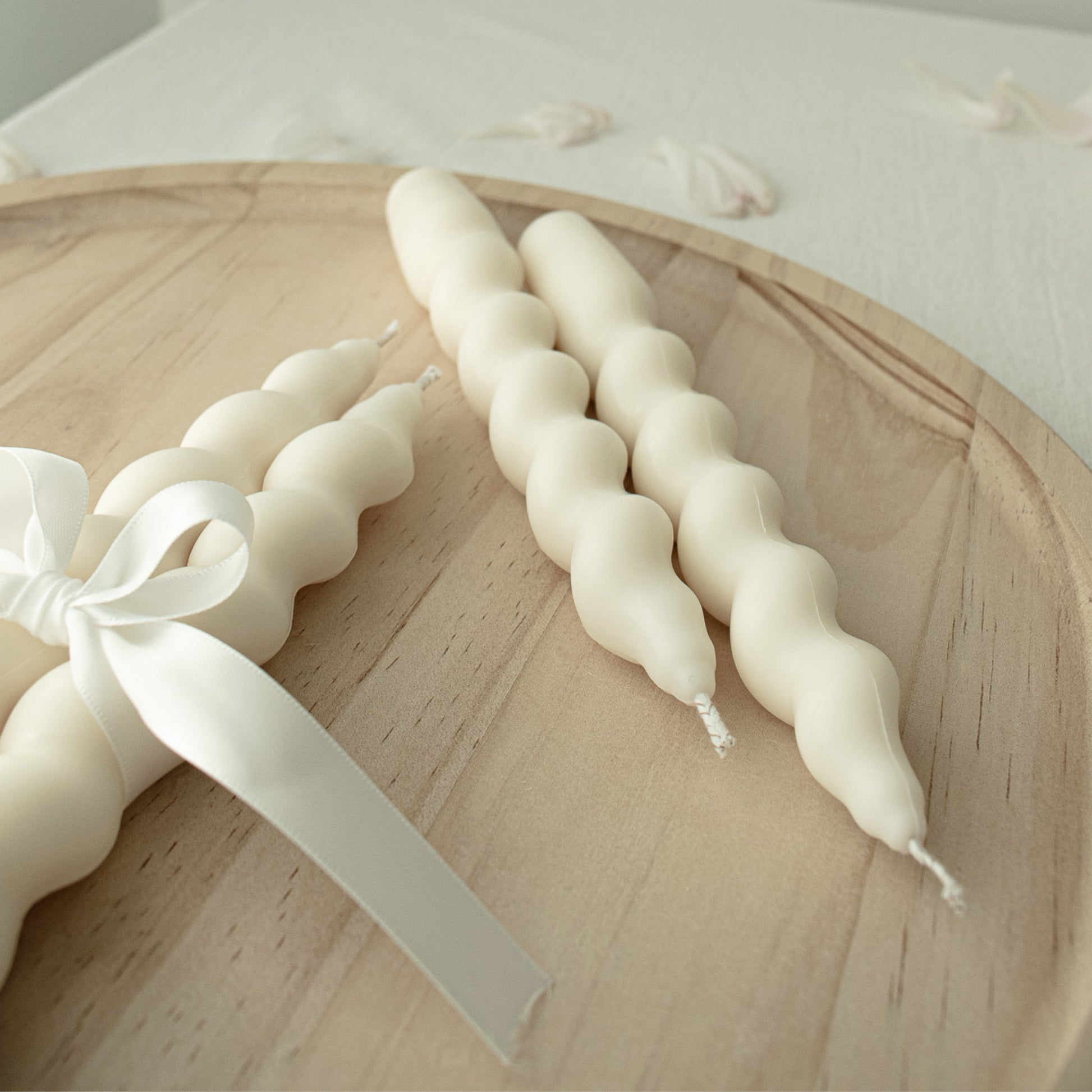 luxury taper candles off white color