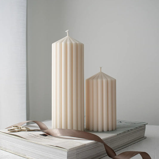 cream white soy wax pillar candles