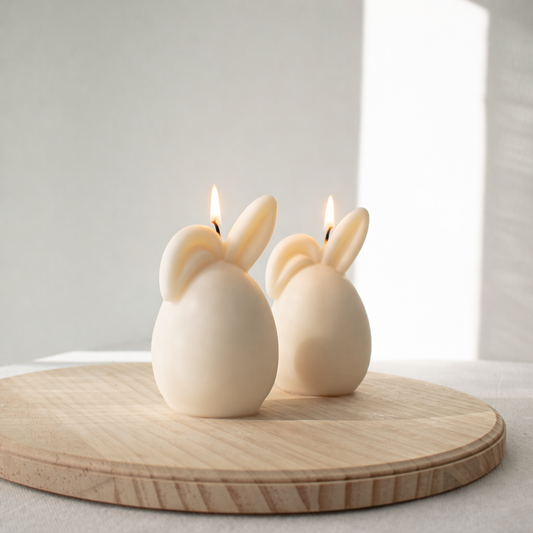 cute egg shaped candle with bunny ear