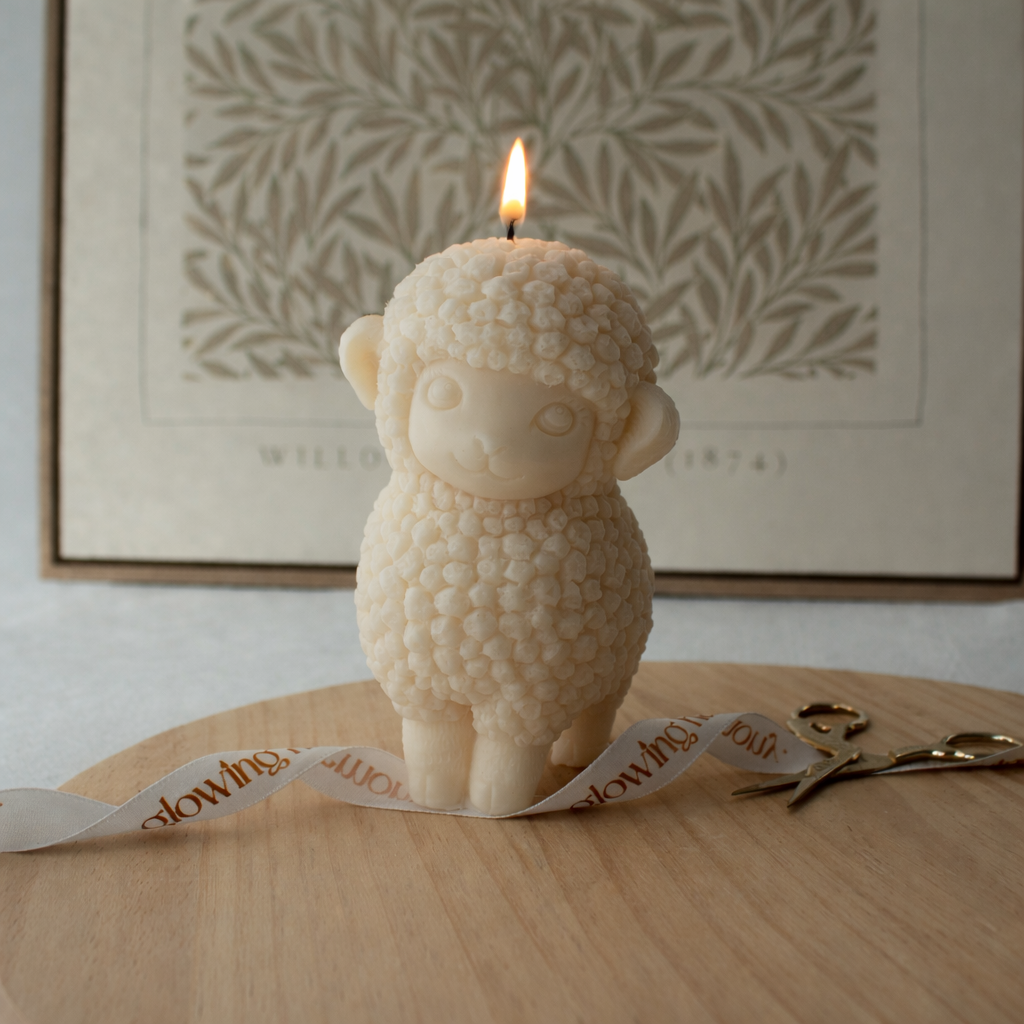 hand poured decorative candle for easter and spring