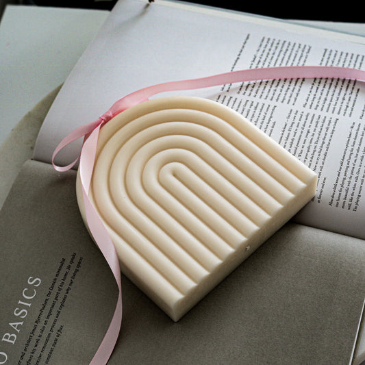 rainbow shaped candle from soy wax