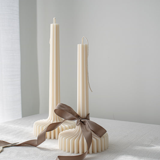 grooved pillar candles