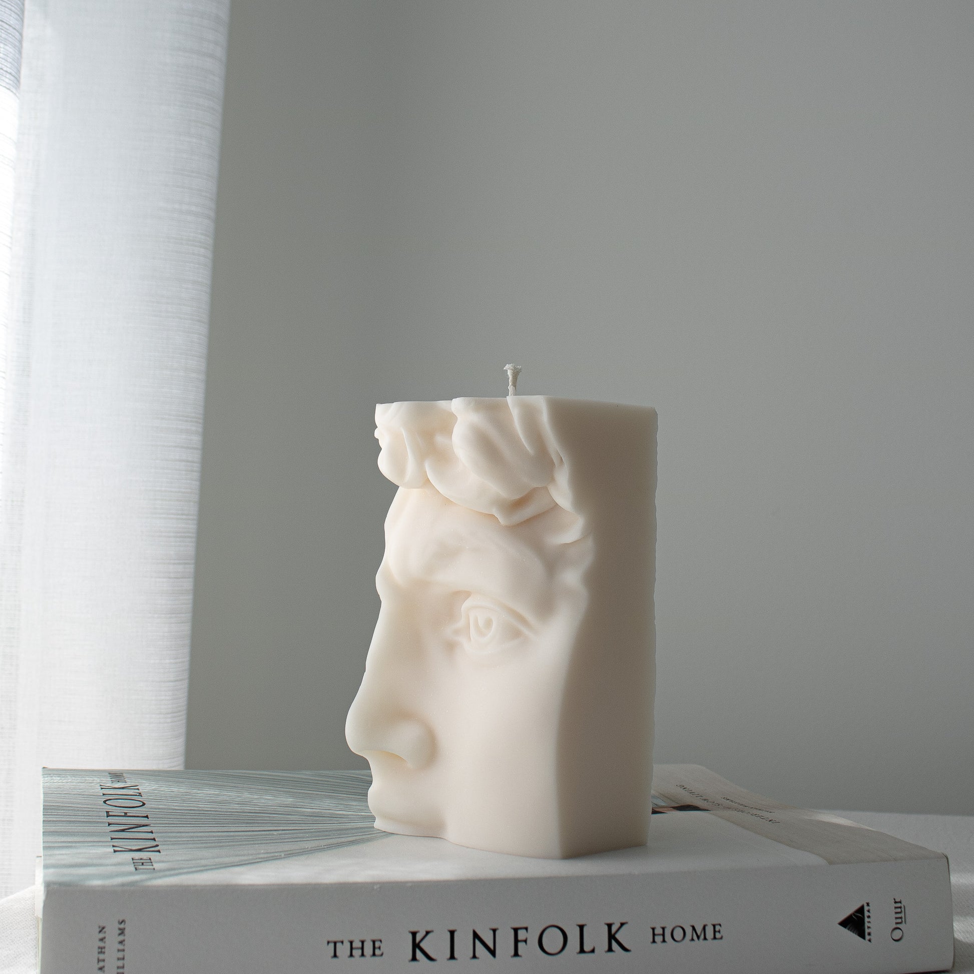 sculptural David shaped decorative candle