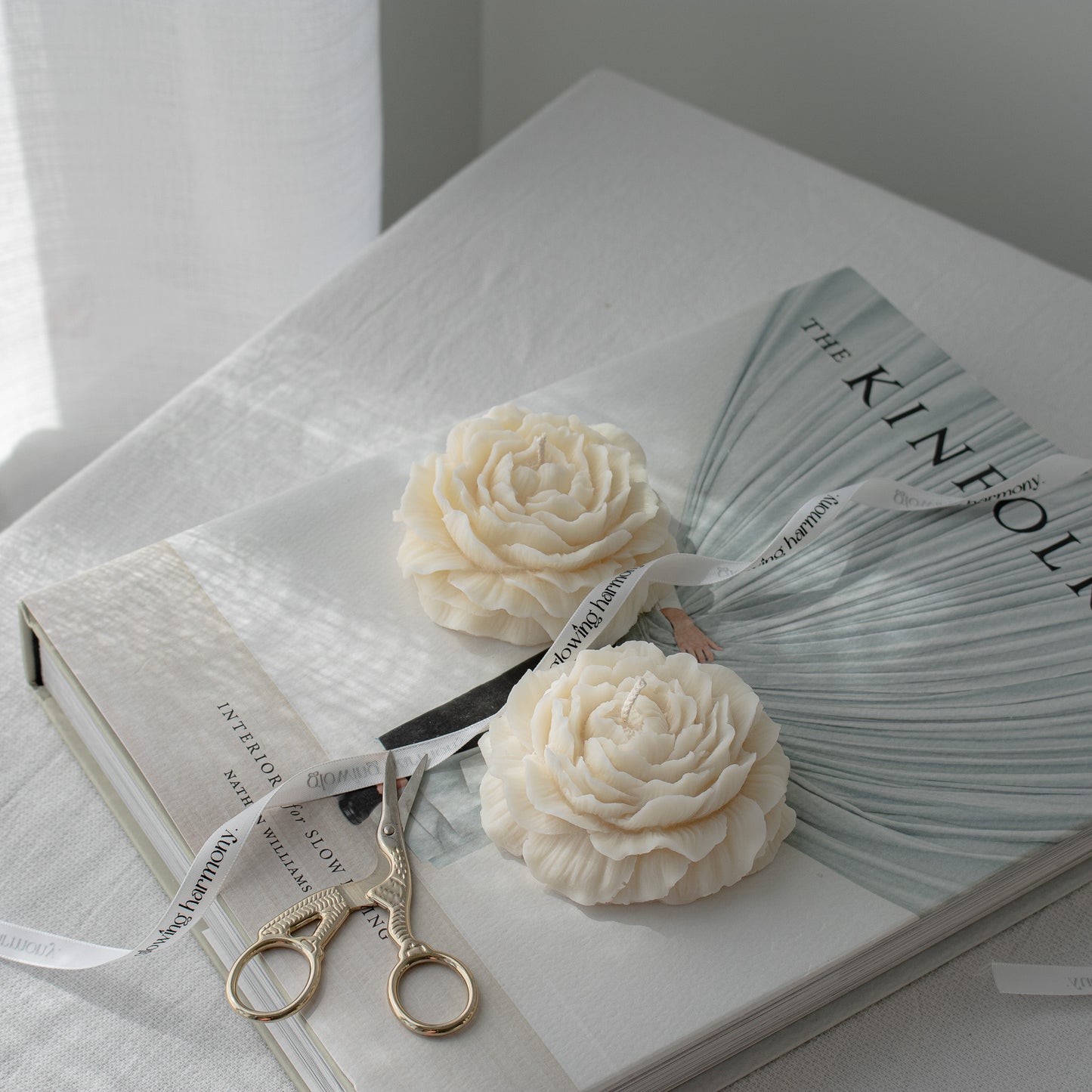 elegant peony candles