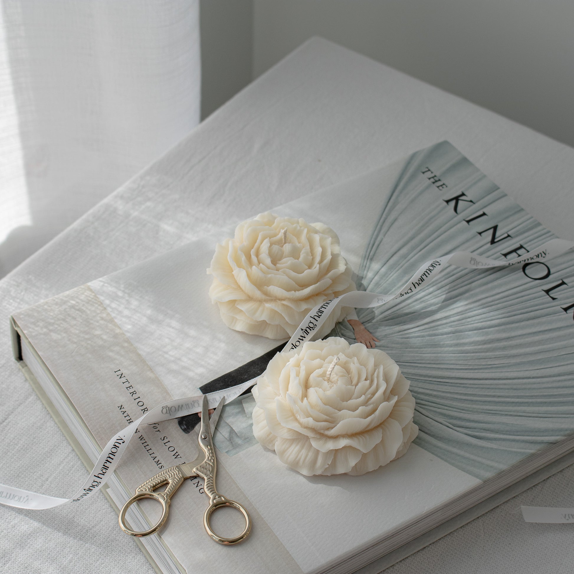elegant peony candles
