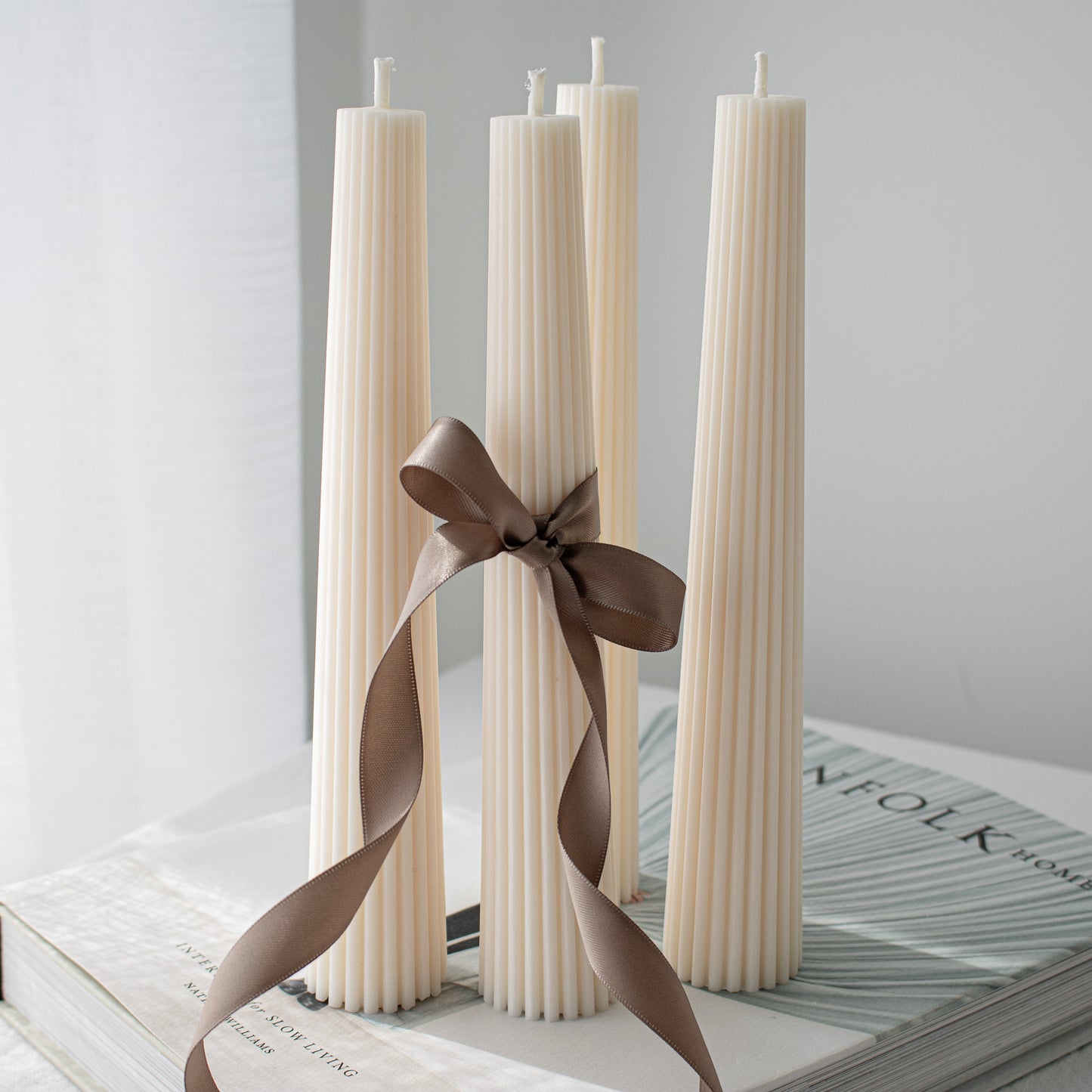classic ribbed taper candles