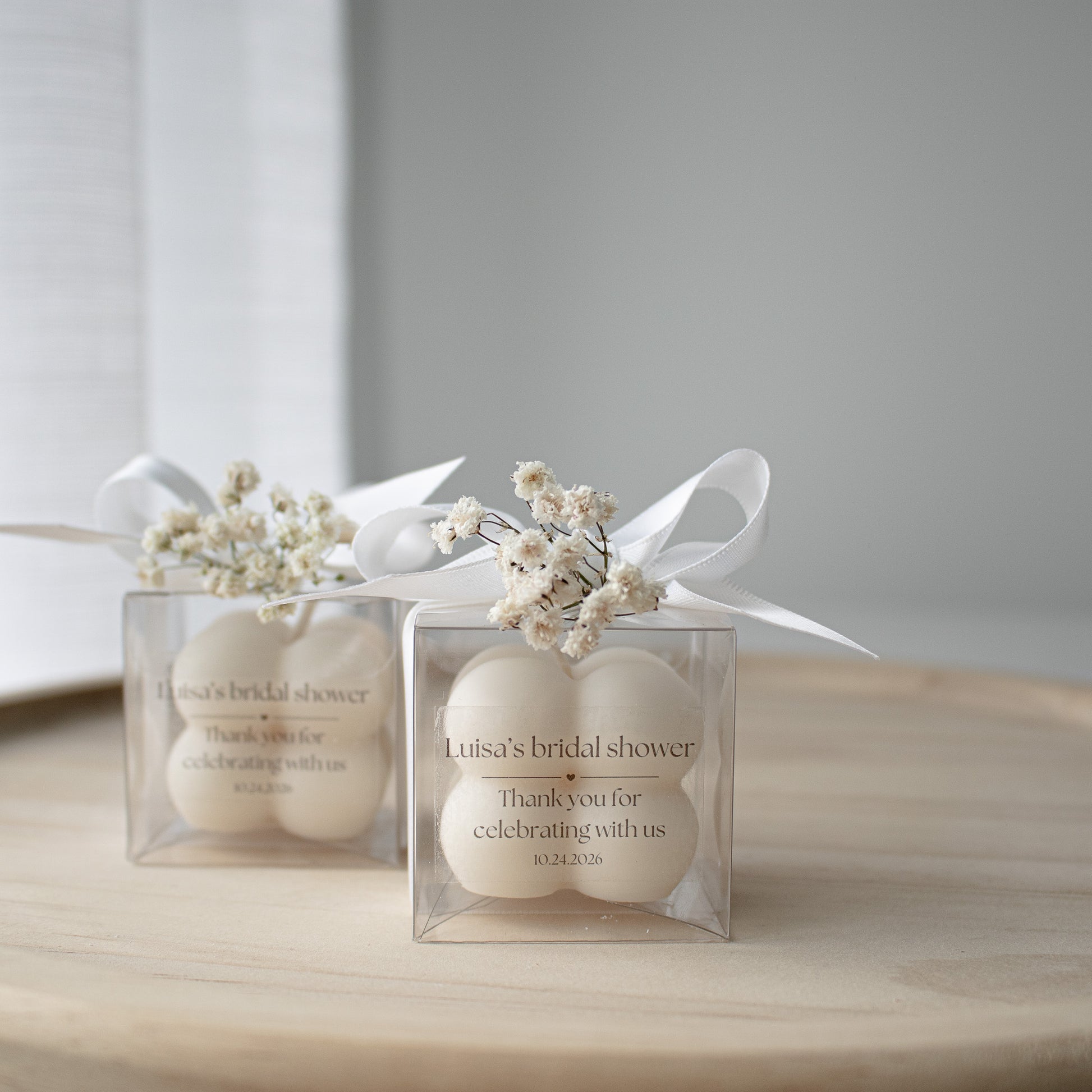 customizable wedding favor with soy candle