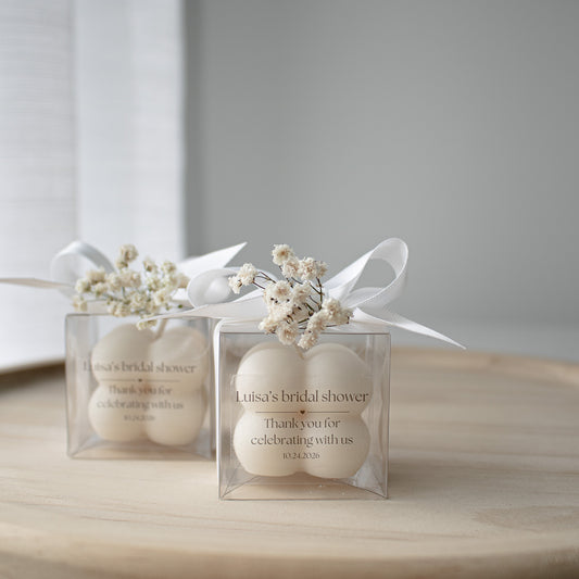customizable wedding favor with soy candle