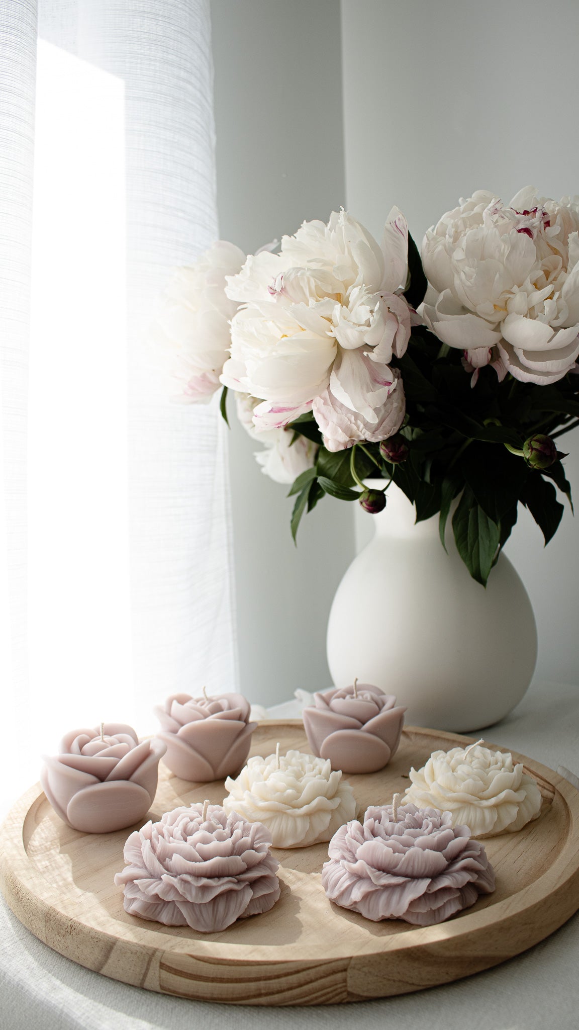 elegant peony shaped candles