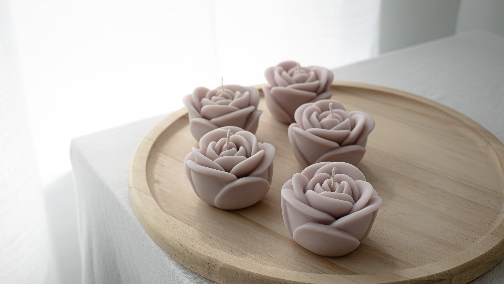 purple  high quality rose candles