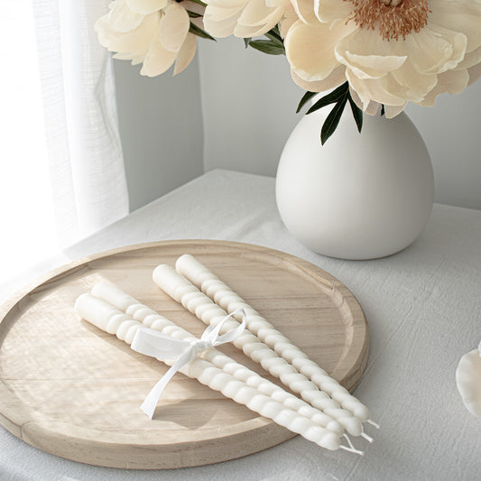 swirl taper candles from soy wax