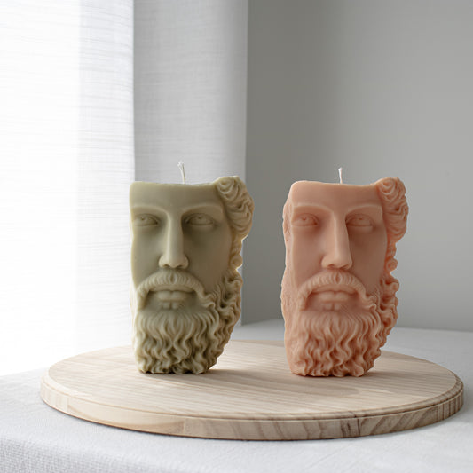 greek sculptural zeus candle