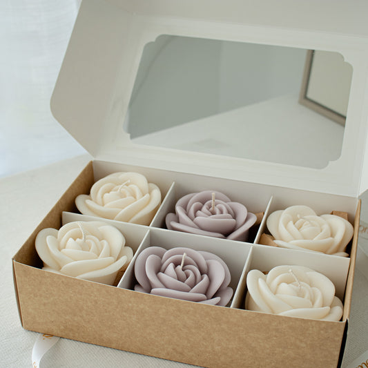soy wax rose candle gift box