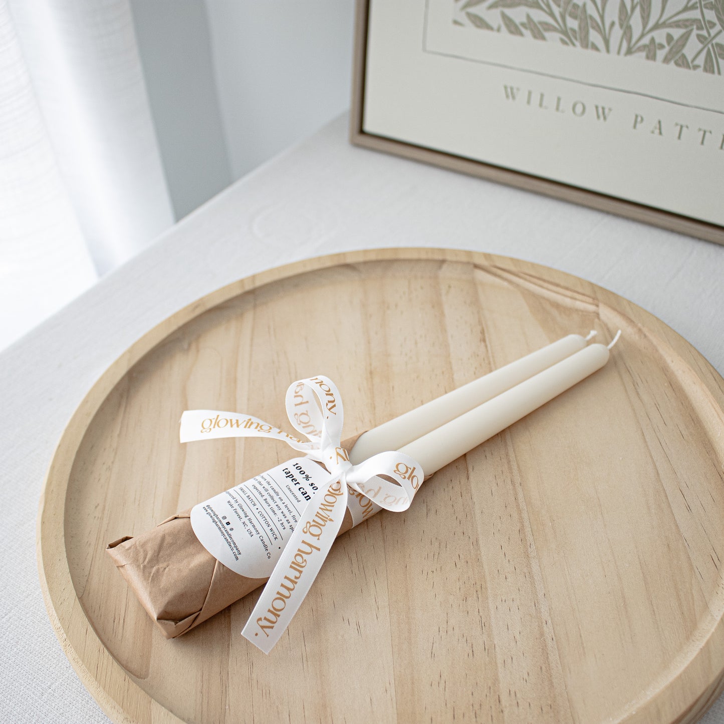high quality taper candles wrapped in kraft tissue paper 