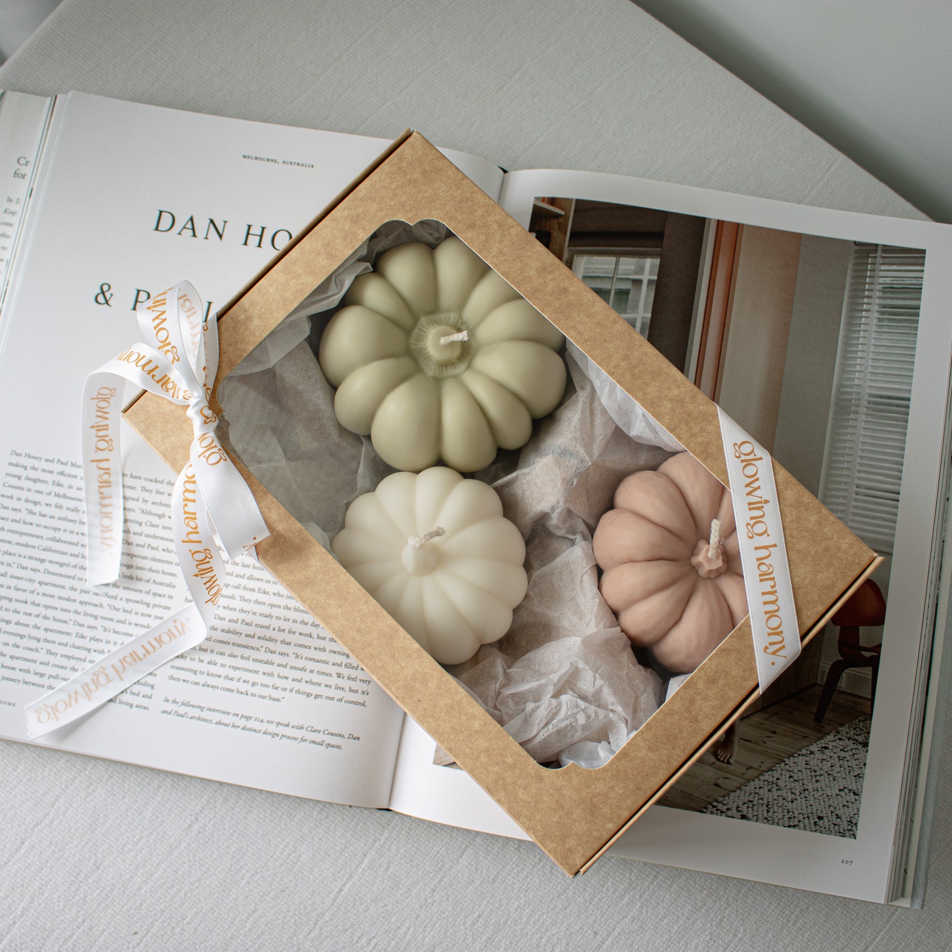 harvest-themed candle decor