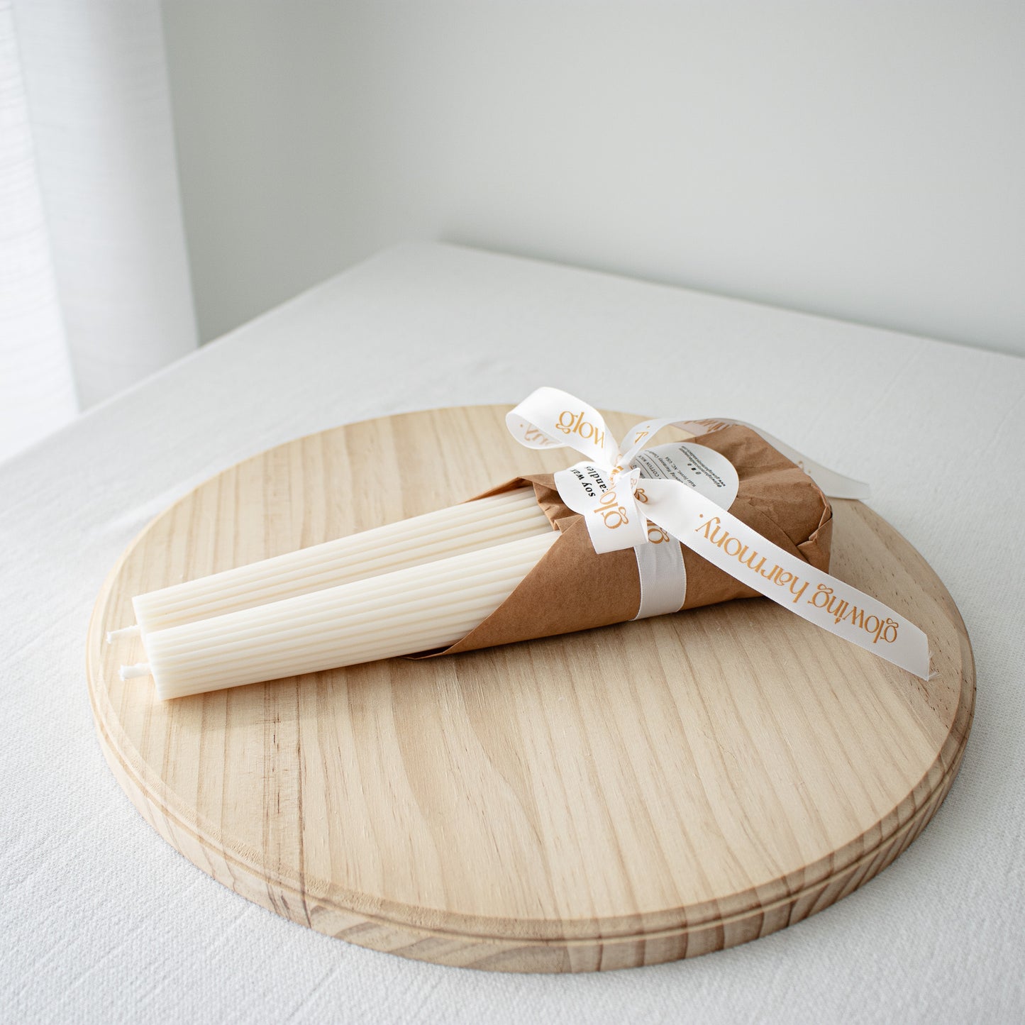 Ribbed Tower Candles- Set of two