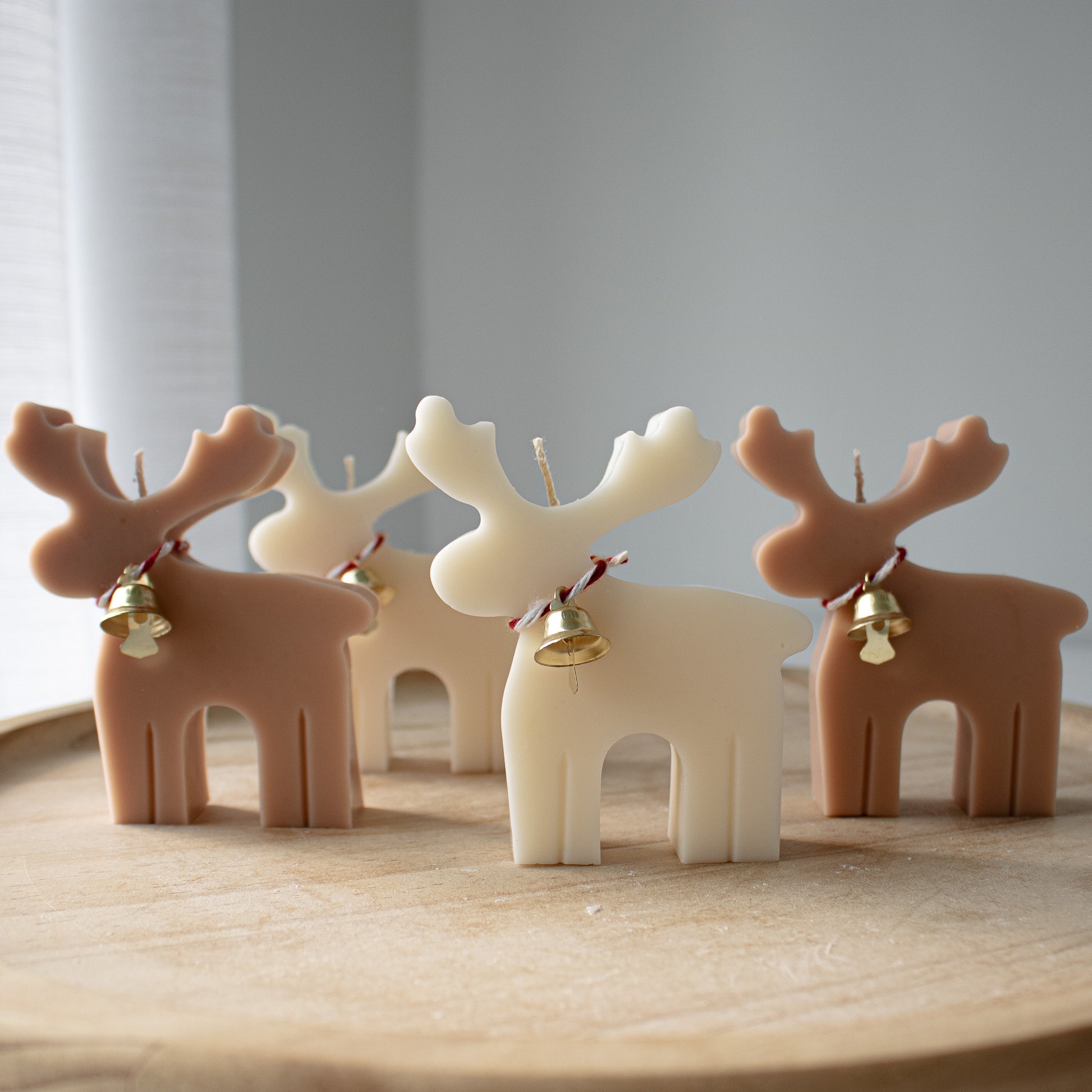 rain deer moulded candles