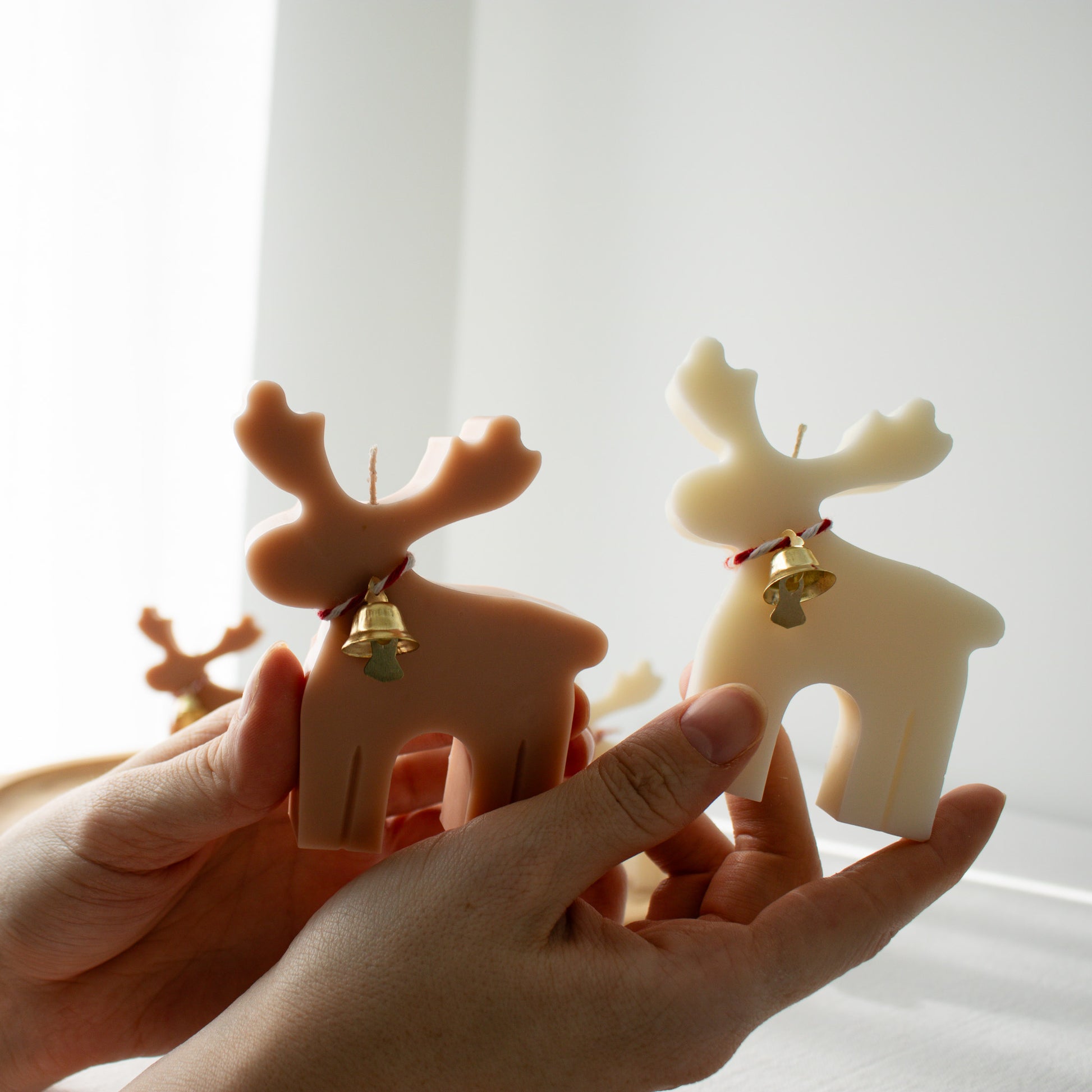 reindeer shaped soy wax candles