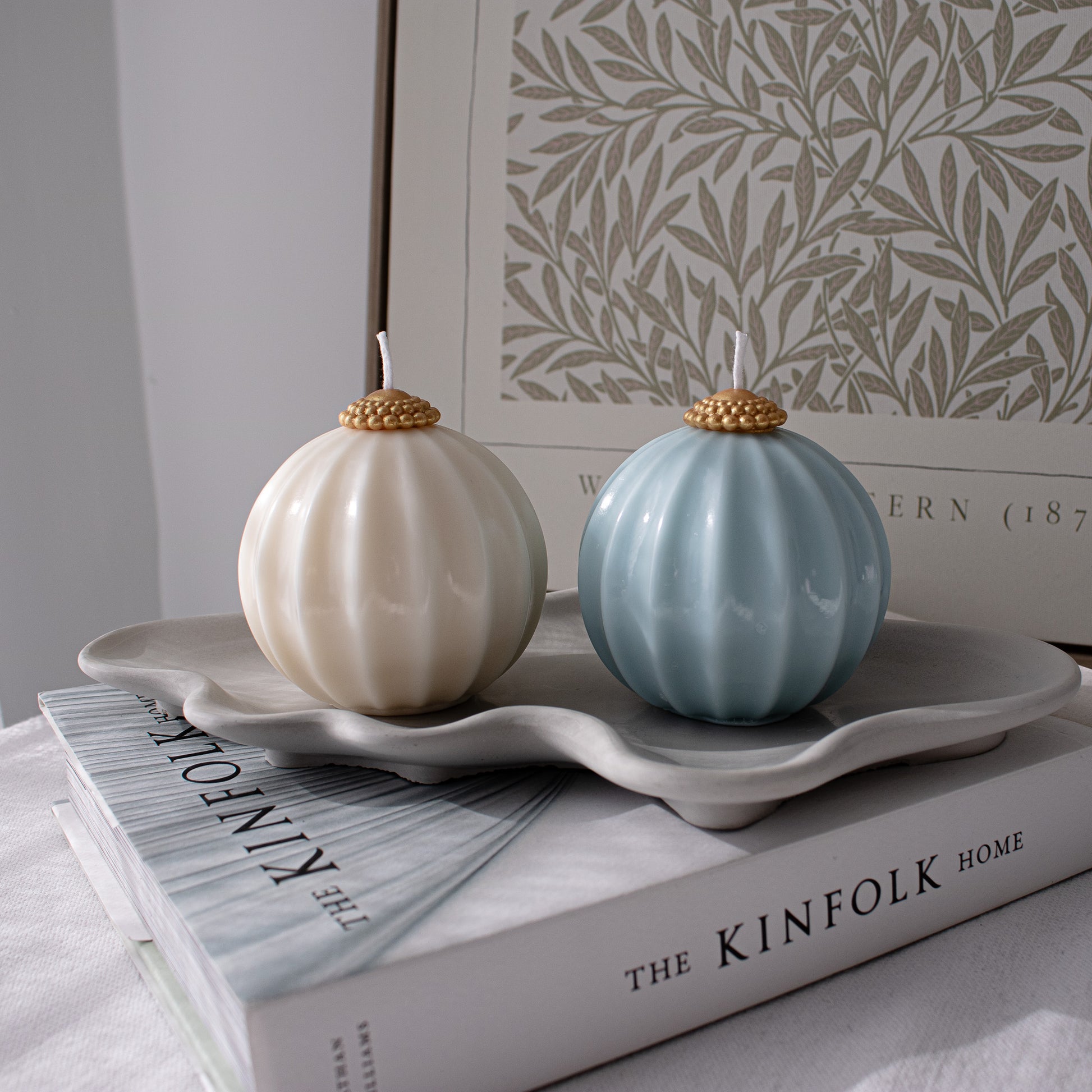 wavy ornament pillar candles