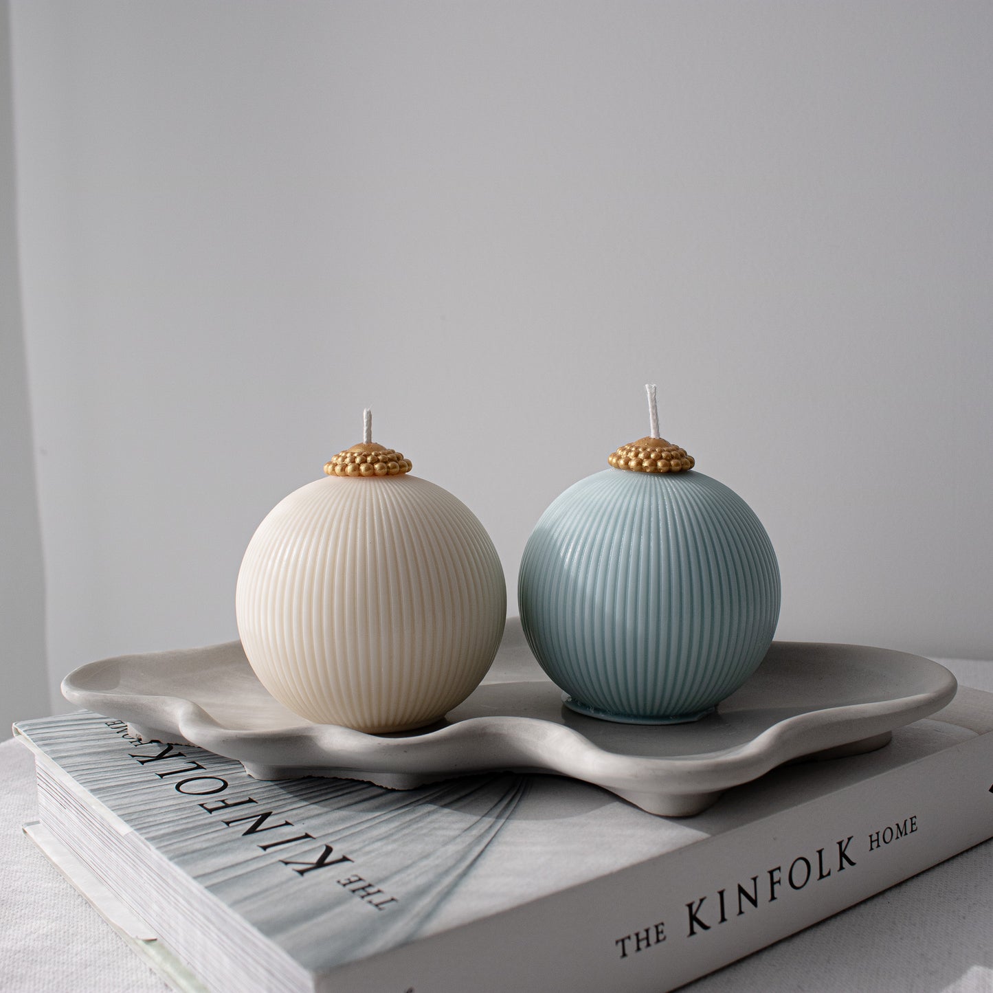 Ribbed Christmas Ornament Candle| Decorative Soy Wax Candle