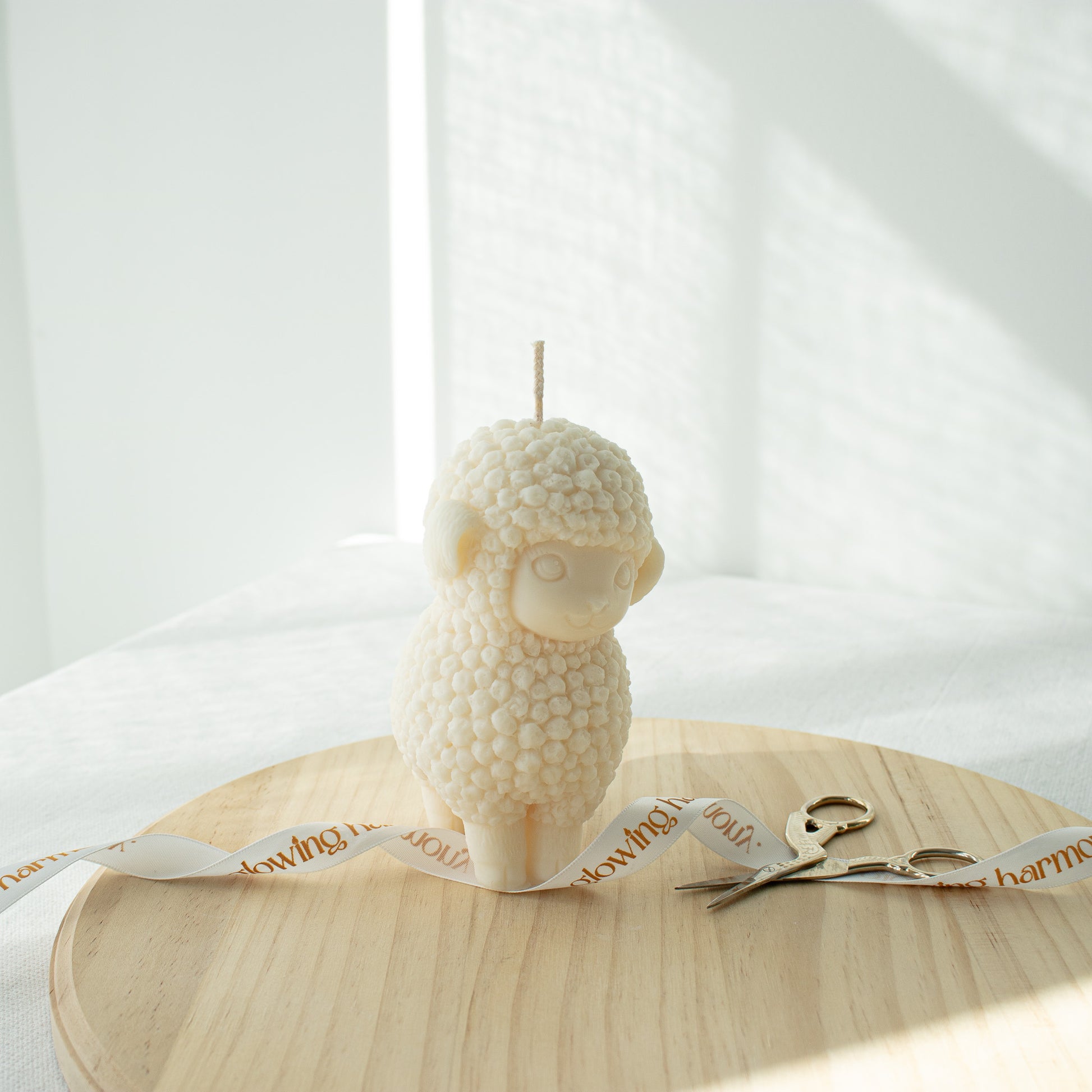 lamb shaped soy candle for easter