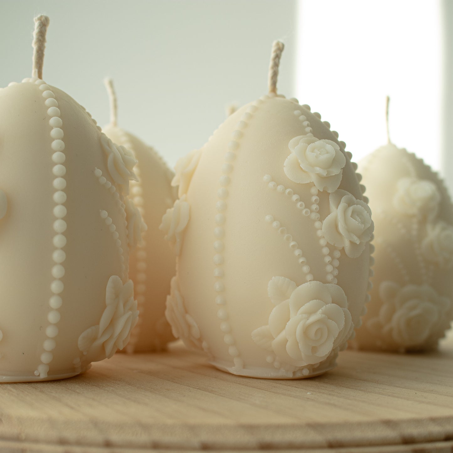 unique cream white candles for easter