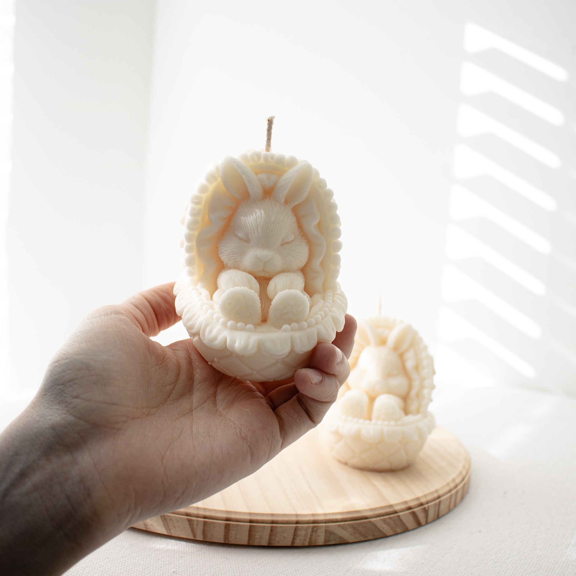 bunny in basket soy candle