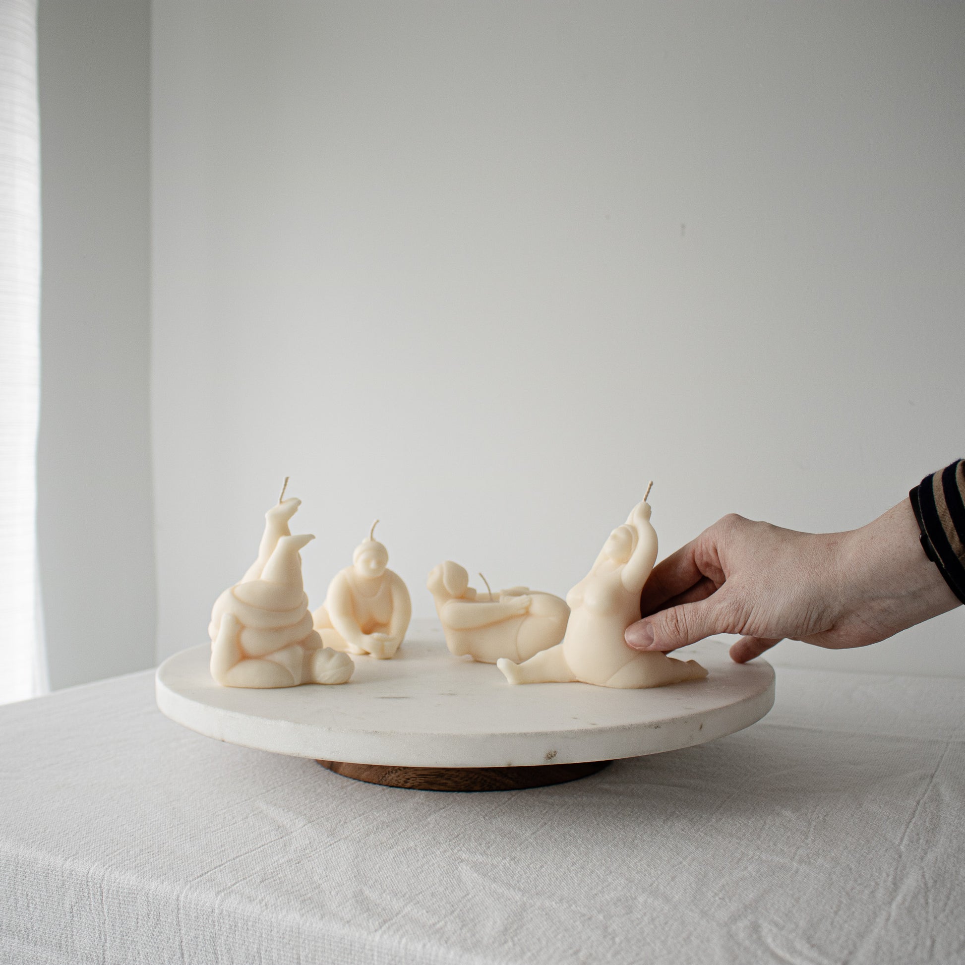 unscented decorative candles for yoga lovers