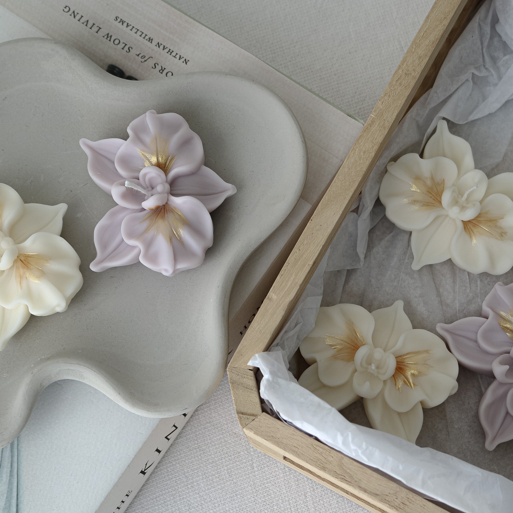 orchid shaped candles