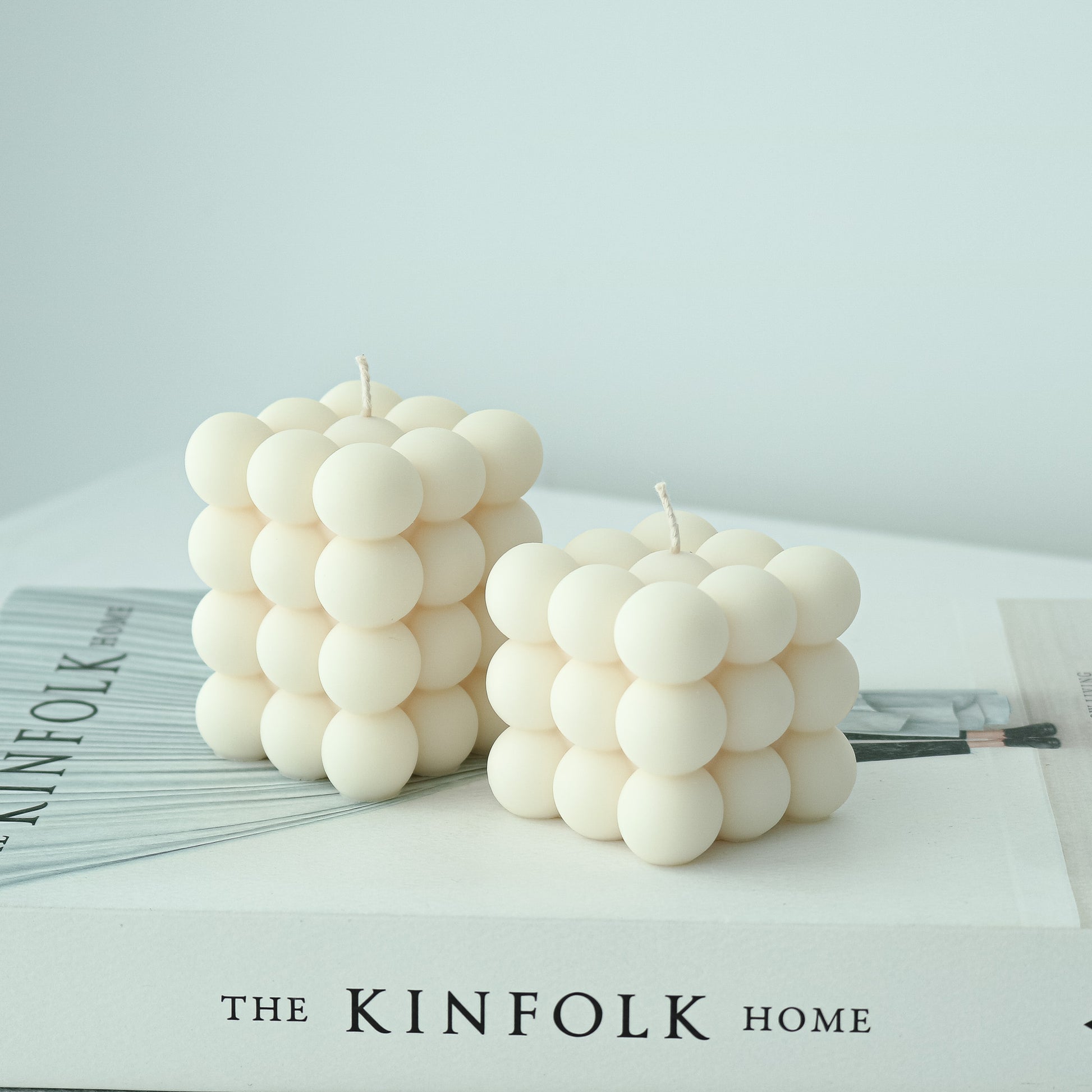 large and small bubble candles