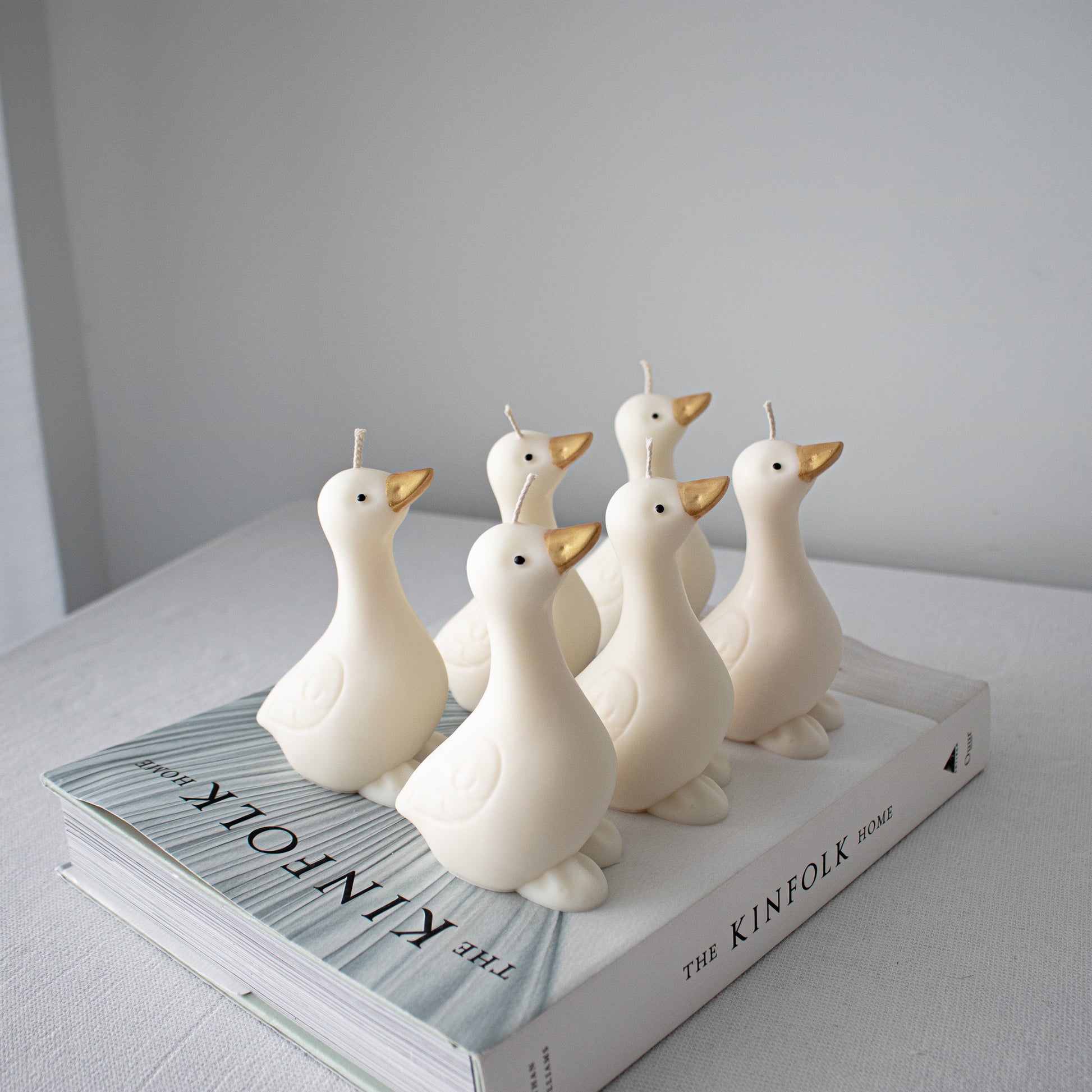 Handmade decorative white goose candle