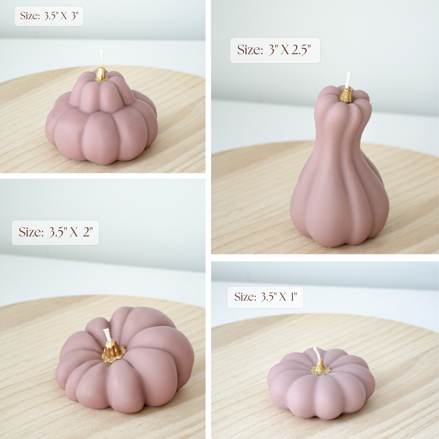 Handmade pastel pumpkin soy wax candles for fall home decor