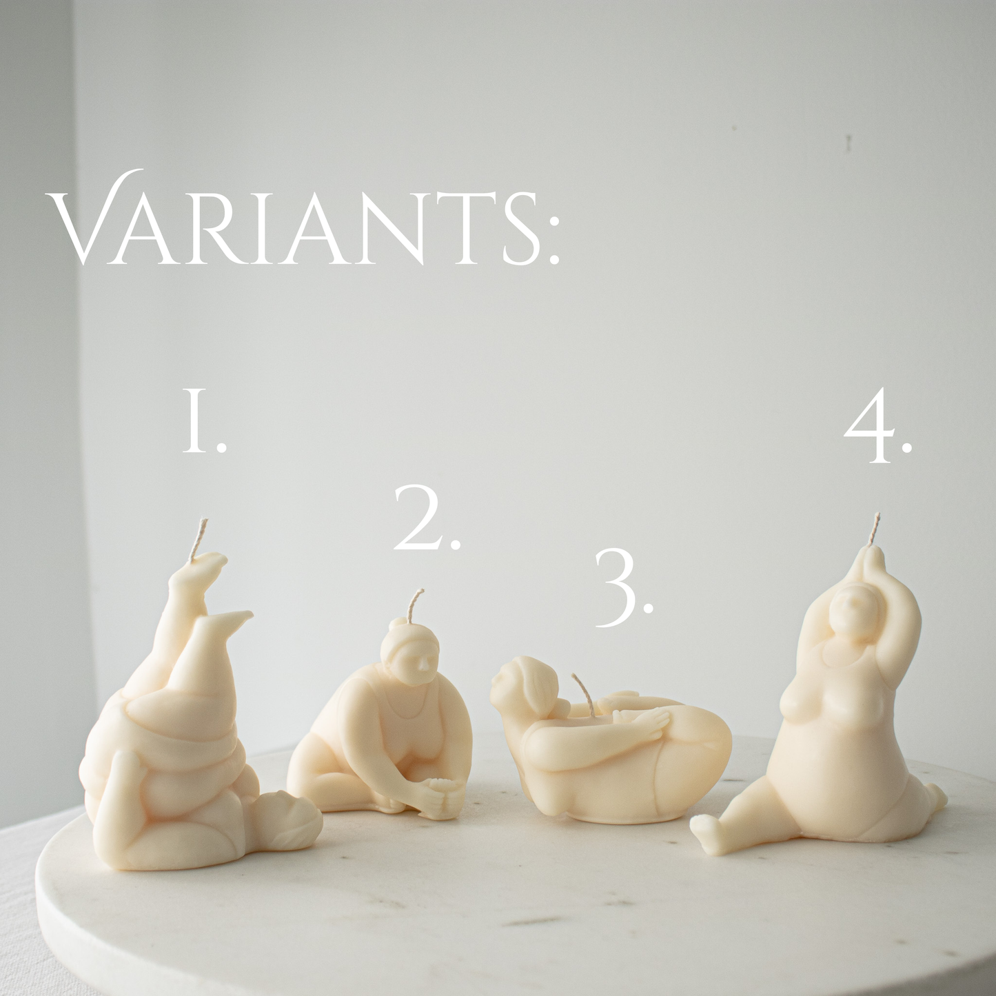 sculptural decorative candles yoga poses