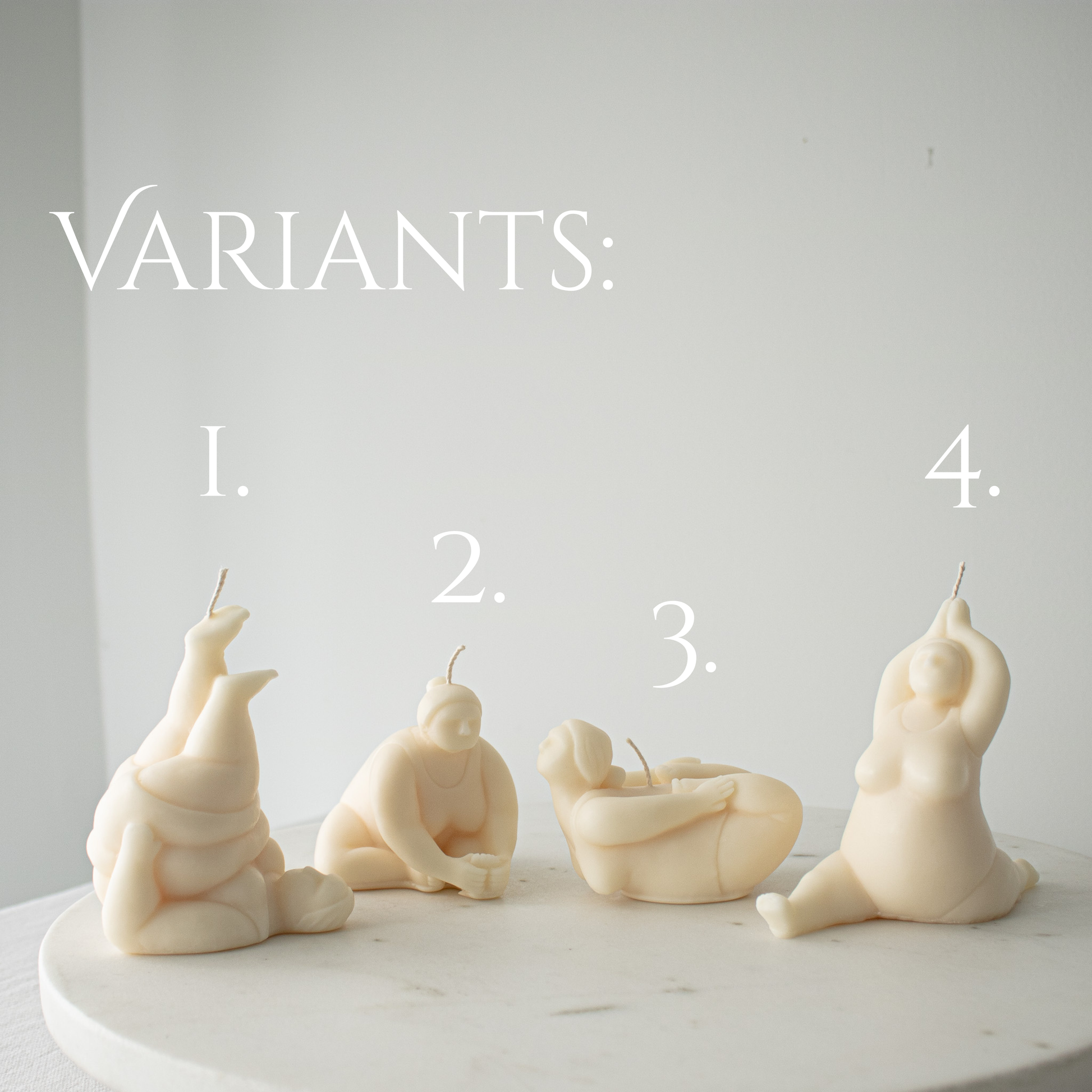 sculptural decorative candles yoga poses